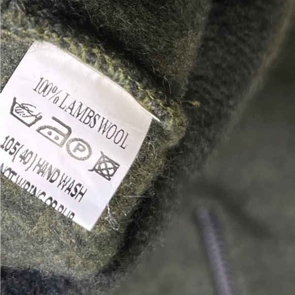 Lochaven of Scotland Sweater Mens M Moss Green 1/4 Zip 100% Wool Hunting Lodge - Picture 8 of 11